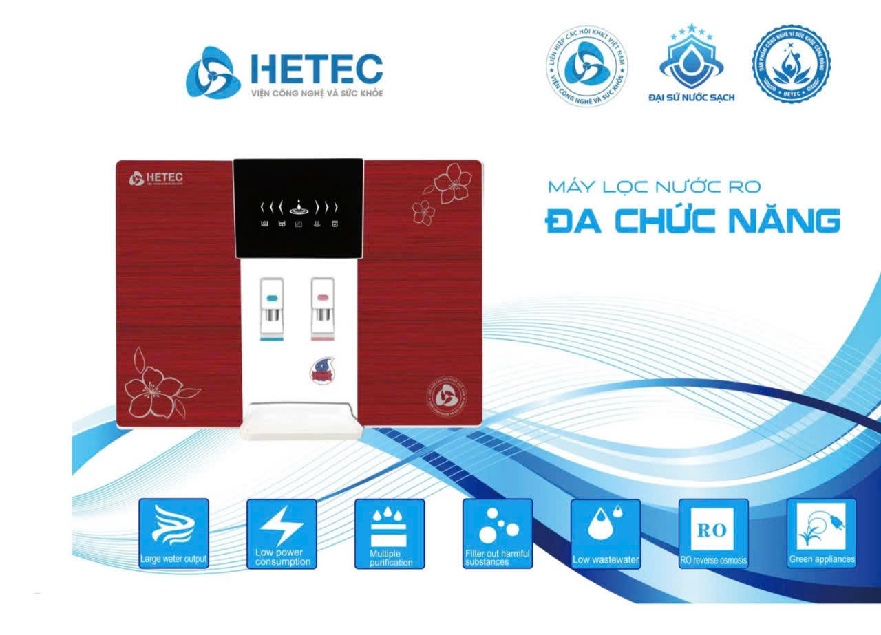 Máy lọc nước Ro đa chức năng Hetec, giải pháp nước sạch cho mọi nhà