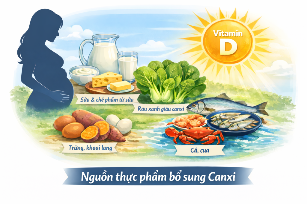 Nhu cầu canxi trong thai kỳ: Dưỡng chất then chốt cho sức khỏe mẹ và sự phát triển của thai nhi