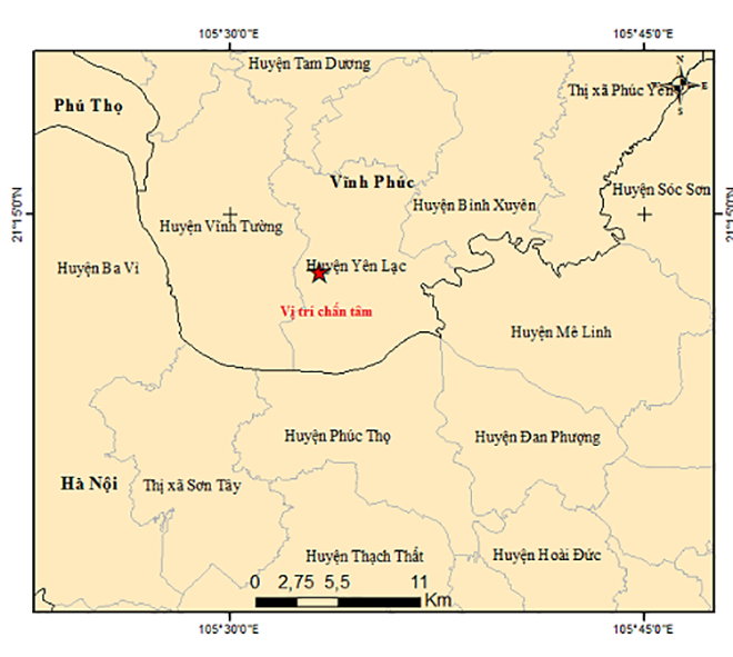 Vừa xảy ra 2 trận động đất tại Lai Châu và Vĩnh Phúc